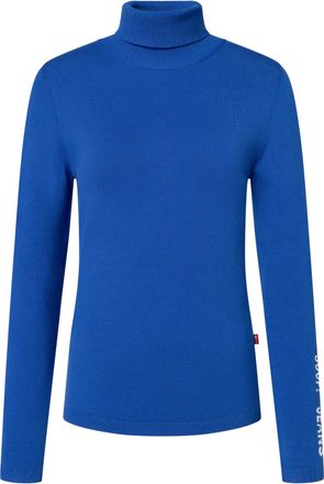 Joop Strickpullover JOOP JEANS Kaisha, Damen, Gr. L, medium blau, Strick, Obermaterial: 100% Nylon, clean, unifarben, regular fit normal, Rundhals, eingese