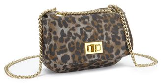 Vivance Umh&auml;ngetasche VIVANCE, Damen, Gr. B/H/T: 19cm x 14cm x 4cm, schwarz (schwarz, braun), Textil, animal-print, Taschen Umh&auml;ngetasche, Minibag, Handtasche