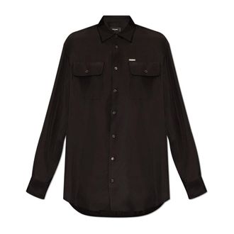 Dsquared2 Shirts, female, Black, Size: XS Silk Shirt
