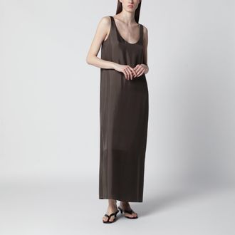 R&oacute;he Earth-tone silk dress