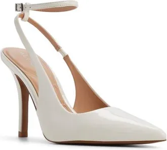 Aldo Nikoletta Pointed Toe Ankle Strap Pump in Other White at Nordstrom, Size 7.5