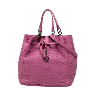 Bottega Veneta Pre-owned Bucket Bags, female, Pink, Size: ONE SIZE Pre-owned Leather Tote Bag
