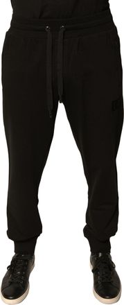 Dolce & Gabbana Black Cotton Jogger Men SweatMens Mens Pants