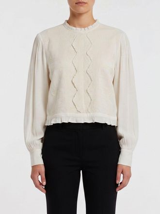 Twinset Blusa a maniche lunghe in viscosa con dettagli a stampa floreale