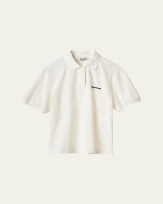 Miu Miu Short-Sleeve Cotton Piqué Polo Shirt