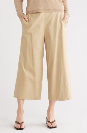 Vince Linen Blend Crop Wide Leg Pants in Cliff Side at Nordstrom Rack, Size 12