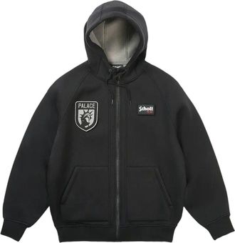 Palace x Schott Bonded Fleece Hood Black P30HD064