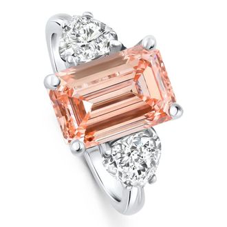 Pompeii3 Certified 4.44Ct Fancy Vivid Pink Diamond Engagement Ring Gold Lab Grown Size: 5