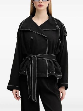 HUGO BOSS Jas met ceintuur - Zwart