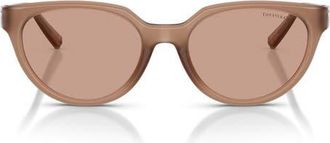 Tiffany & Co. 55mm Gradient Cat Eye Sunglasses in Coca Cola Sapphire /Brown at Nordstrom