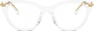 Dolce & Gabbana Eyewear cat-eye frame glasses - women - Acetate/Metal - 53 - White