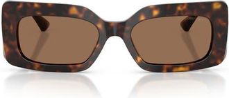 Jimmy Choo London 53mm Rectangular Sunglasses in Havana /Dark Brown at Nordstrom