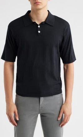 Frame Denim Cotton Pique Polo in Black at Nordstrom Rack, Size Xx-Large