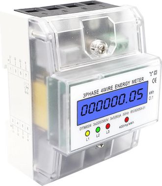 Gabrielle Medidor De Energ&iacute;a Trif&aacute;sico De 4 Cables, 220/380 V, 5-80 A, Consumo De Energ&iacute;a, Kilovatios Hora, Montaje En Riel Din, Retroiluminaci&oacute;n Lcd, Transpare