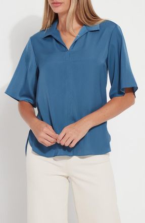 Lyssé Telia Flutter Sleeve Top in Magnetic Blue at Nordstrom Rack, Size X-Large