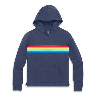 primary Adult Rainbow Banner T-Shirt Hoodie in Sunwashed Navy Rainbow Banner at Nordstrom, Size X-Small