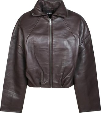 Rotate Leren jas - Dames - Leren en Su&egrave;de Jassen - Bruin - S - Leer - Jassen