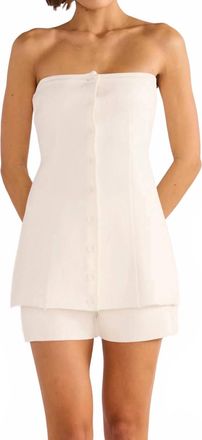 Minkpink Elora Knit Bustier Top In White