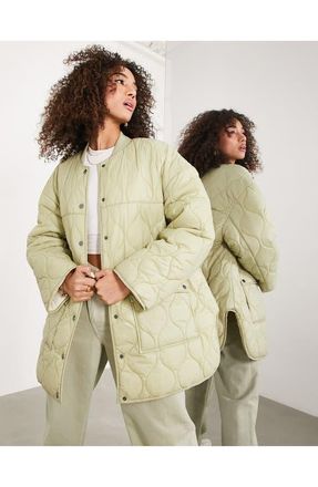 Asos EDITION Quilted Reversible Jacket in Beige at Nordstrom, Size 6 Us