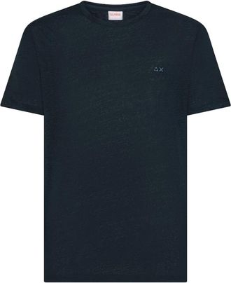 Sun 68 Jersey Linnen T-shirt - Heren - T-shirts - Blauw - 3XL - Linnen - Tops