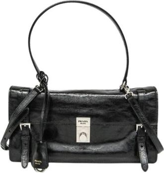 Prada Pre-owned 1Bn 026 Handtas - Dames - Vintage Schoudertas - Zwart - ONE Size - Leer - Vintage