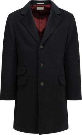 Brunello Cucinelli Jassen, Heren, Blauw, L, Wol, Korte Jas van Scheerwol