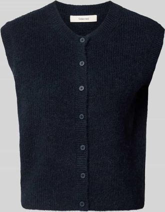 Selected Regular Fit Strickweste aus Woll-Mix Modell LULU in Dunkelblau, Gr&ouml;&szlig;e XL