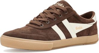 Gola Badminton Suede Womens Shoes Dark Brown/Off White/Gum : 6.5 B - Medium