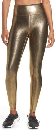 Heroine Sport Marvel Metallic High Waist Leggings in 24K at Nordstrom, Size X-Small
