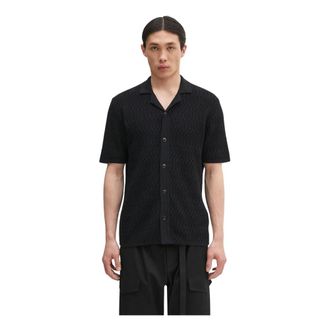 Sams&oslash;e & Sams&oslash;e Sarlo Short Sleeve Shirt - Heren - Korte mouwen Overhemden - Zwart - L - Katoen - Overhemden