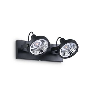 Ideal Lux Glim - L&aacute;mpara De Techo 2 Luces Negra - Ideal Lux