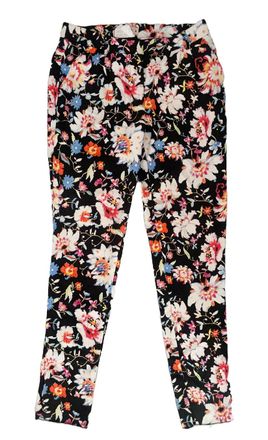 Etro Black Floral Printed Cigarette Trousers Size S