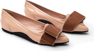 Tod's Velvet-Bow Ballet Flat - Pink