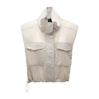 Pinko Vests, female, Gray, Size: M Fisarmonica Gilet