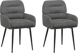 vidaXL Sillas De Comedor 2 Uds. Terciopelo Gris Oscuro Vidaxl