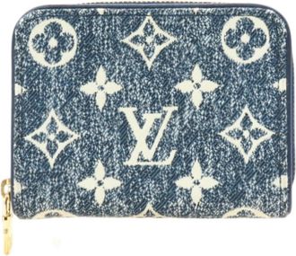 Louis Vuitton Blue White Denim Coin Purse/Coin Case (Pre-Owned)