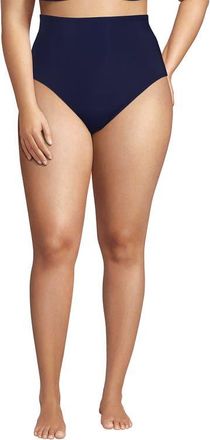 Lands End Slender Separates Ultra High Waisted Bikini Swim Bottoms in Deep Sea Navy at Nordstrom, Size 20W