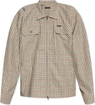 Balenciaga Light Jackets, male, Beige, Size: S Jacket with a check pattern