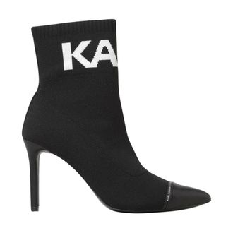 Karl Lagerfeld Heeled Boots, female, Black, 8 UK, Knit Sock Boots Pointed Toe