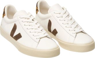Veja Womens Sneakers Campo Leather White-Camel-Wild Country Trainers White/camel/wild