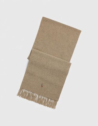 Ralph Lauren Mens Polo Ralph Lauren Fringe Virgin Wool Scarf Oatmeal - Brown
