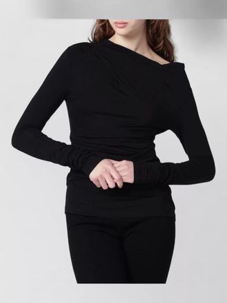 Entire studios top asymmetric neck long sleeves ruching