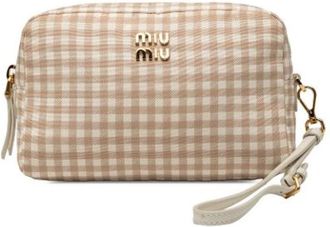 Miu Miu Pre-owned Nylon Pouch - Dames - Vintage Tassen - Beige - ONE Size - Nylon - Vintage