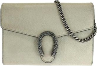 Gucci Pre-owned Cross Body Bags, female, White, Size: ONE SIZE Pre-owned Dionysus Leather Shoulder Bag