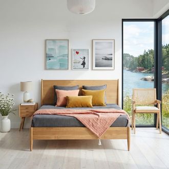 Robin des Bois Cama doble 140x200 de roble beige