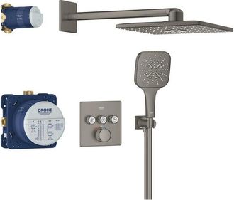 GROHE Grohtherm smartcontrol Perfect showerset compleet hard graphite geborsteld