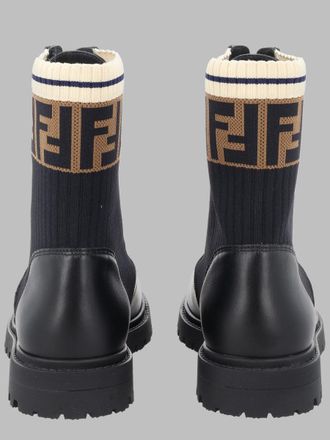 Fendi FF Knit Detail Boot - Black