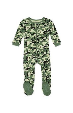 Leveret Kids Footed Cotton Matching Family Pajamas, Whimsy & Fantasy Prints in Camouflage at Nordstrom, Size 4T