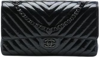 Chanel Pre-owned Classic Double Flap Shoulder Bag - Dames - Vintage Schoudertas - Zwart - ONE Size - Leer - Vintage