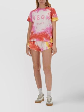 Msgm tie-dye cotton short shorts